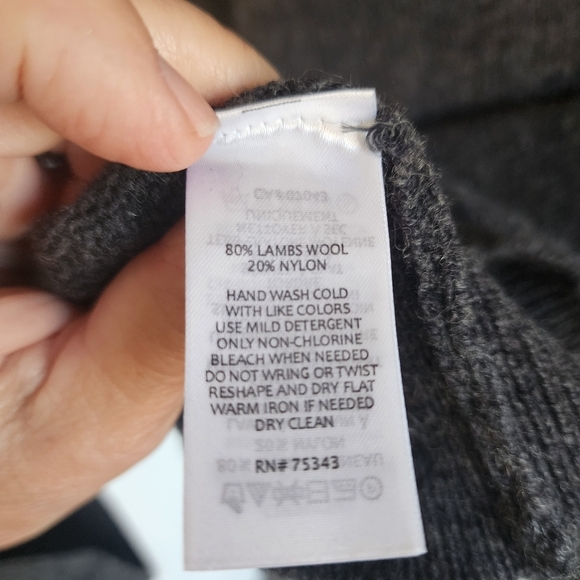 Ethan Pierce Charcoal Gray Lambswool Collared Pullover Mens Medium - Picture 4 of 9